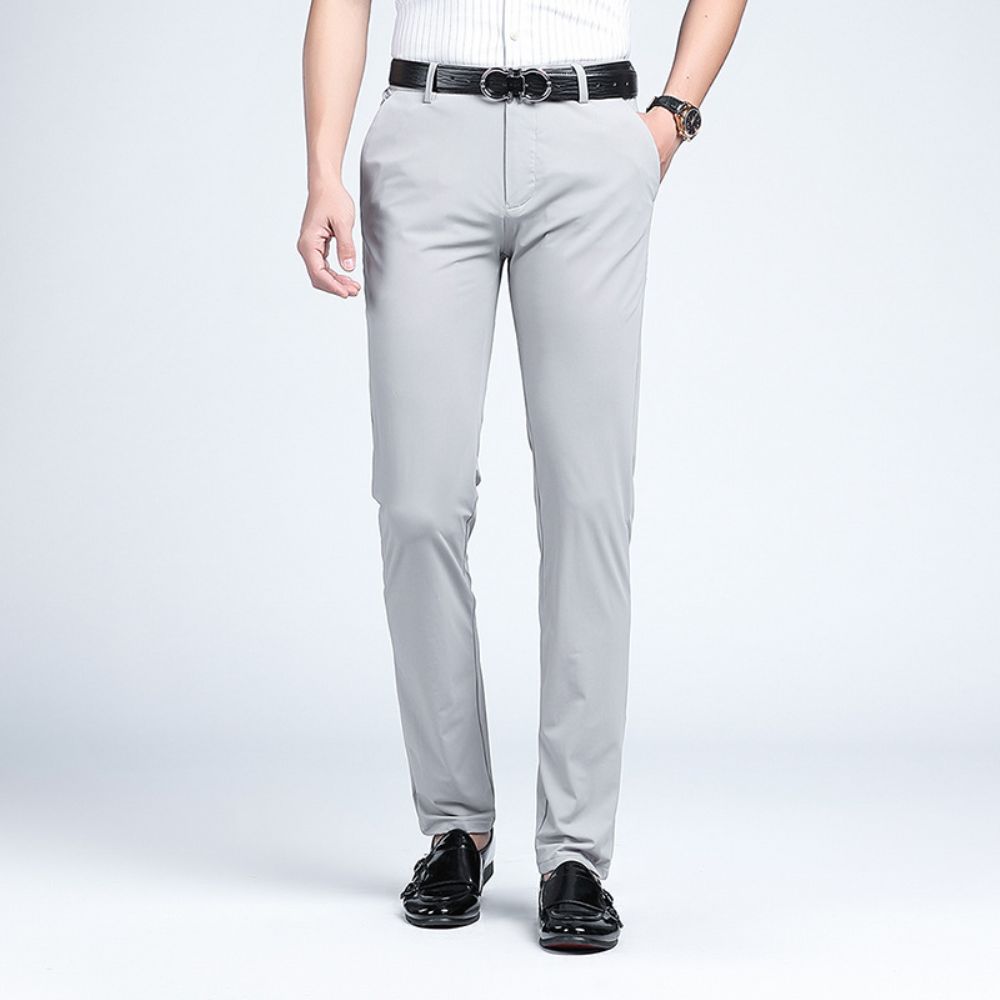 Pantalons Pour Hommes Haut Gamme Luxe Léger 2024 D'affaires Qualité Élastique En Soie Glace D'été