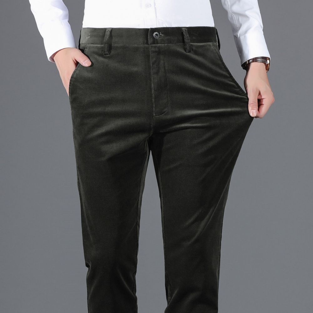 Pantalons En Velours Côtelé Hommes D'âge Moyen Grande Taille Automne Décontractés Droits Papa Longs Tendance Pour Locaux