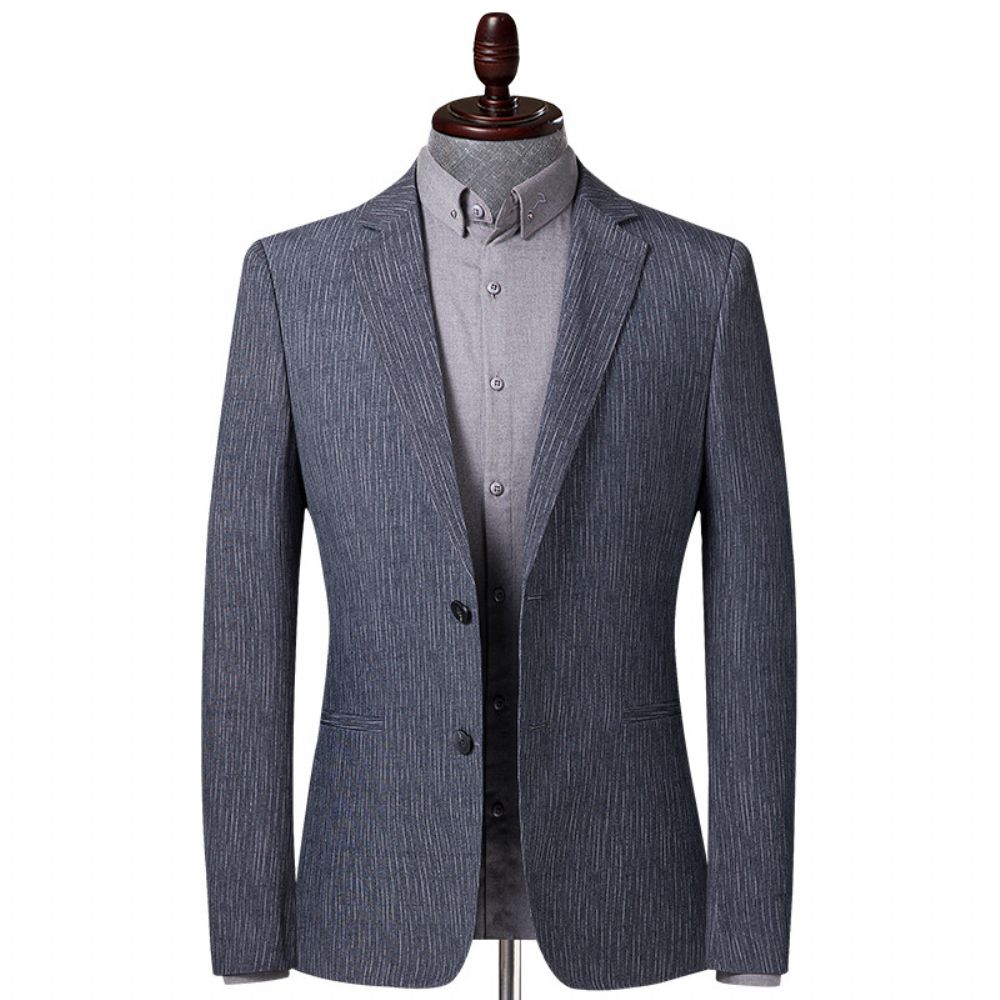 2024 Printemps Et Automne Nouveaux Hommes Décontracté Rayé Petit Costume Veste Simple Deux Boutons