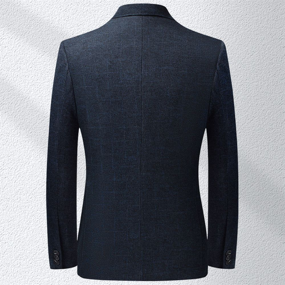 Costume Décontracté Pour Hommes 2024 Automne Tricoté Élastique Plaid Jeune Et D'âge Moyen