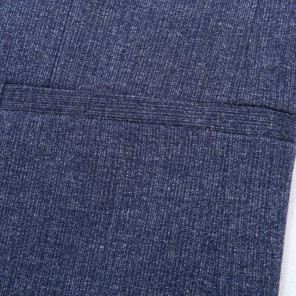 Costume Décontracté Hommes Automne Jeunesse Tricoté Élastique Couleur Unie Petit Veste Papa Porter