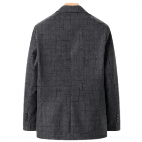 Costume Hommes Printemps Et Automne D'âge Moyen Décontracté Petit Veste À Carreaux Haut Papa Porter