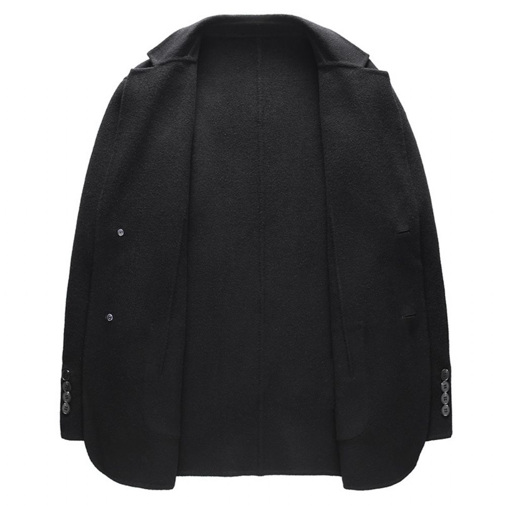 Costume En Laine Pour Hommes 2024 Automne Et Hiver Fait À La Main Manteau Pure Veste Mince Double Face