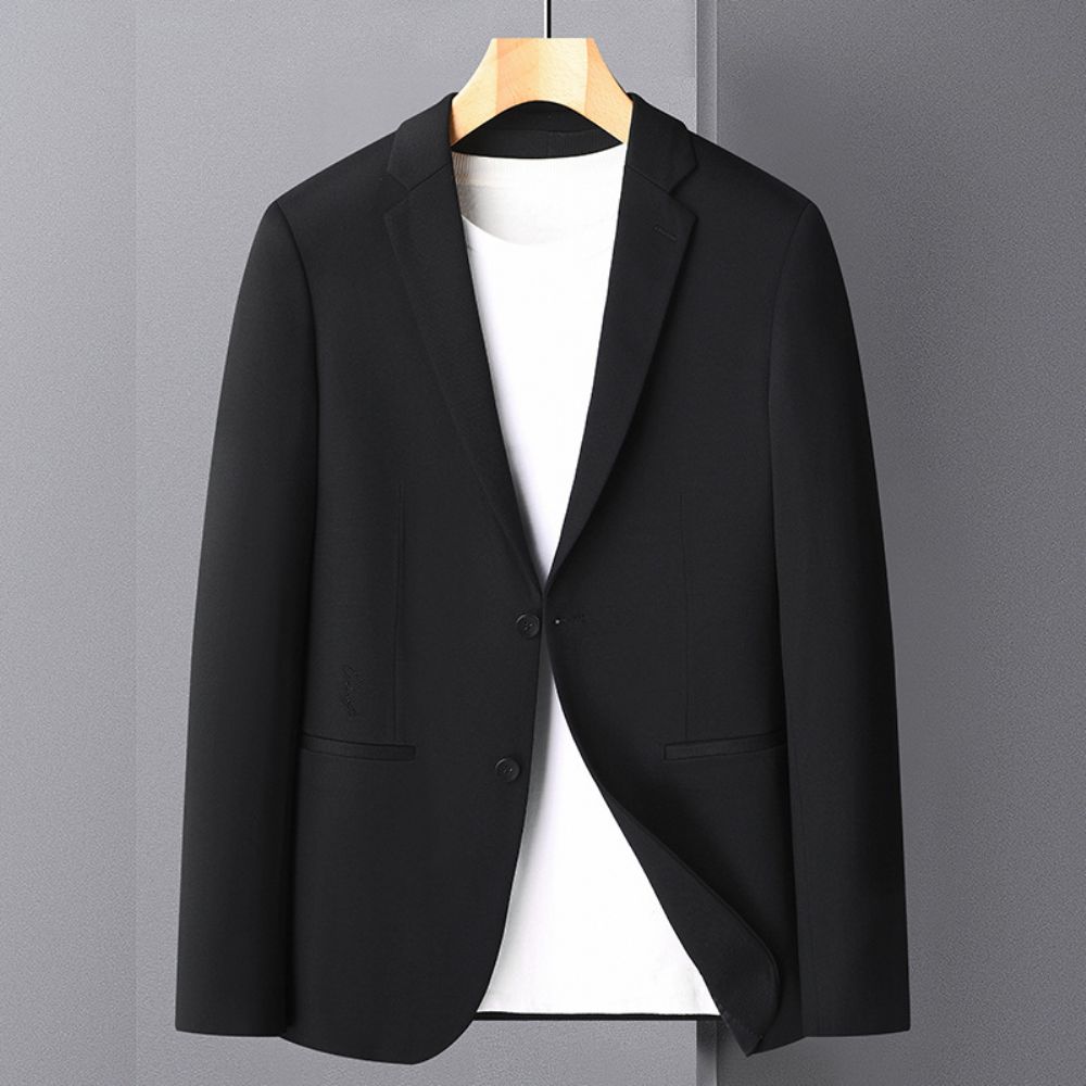Costume Noir Hommes 2024 Automne Et Hiver Tendance Décontracté Petit Élastique Mince