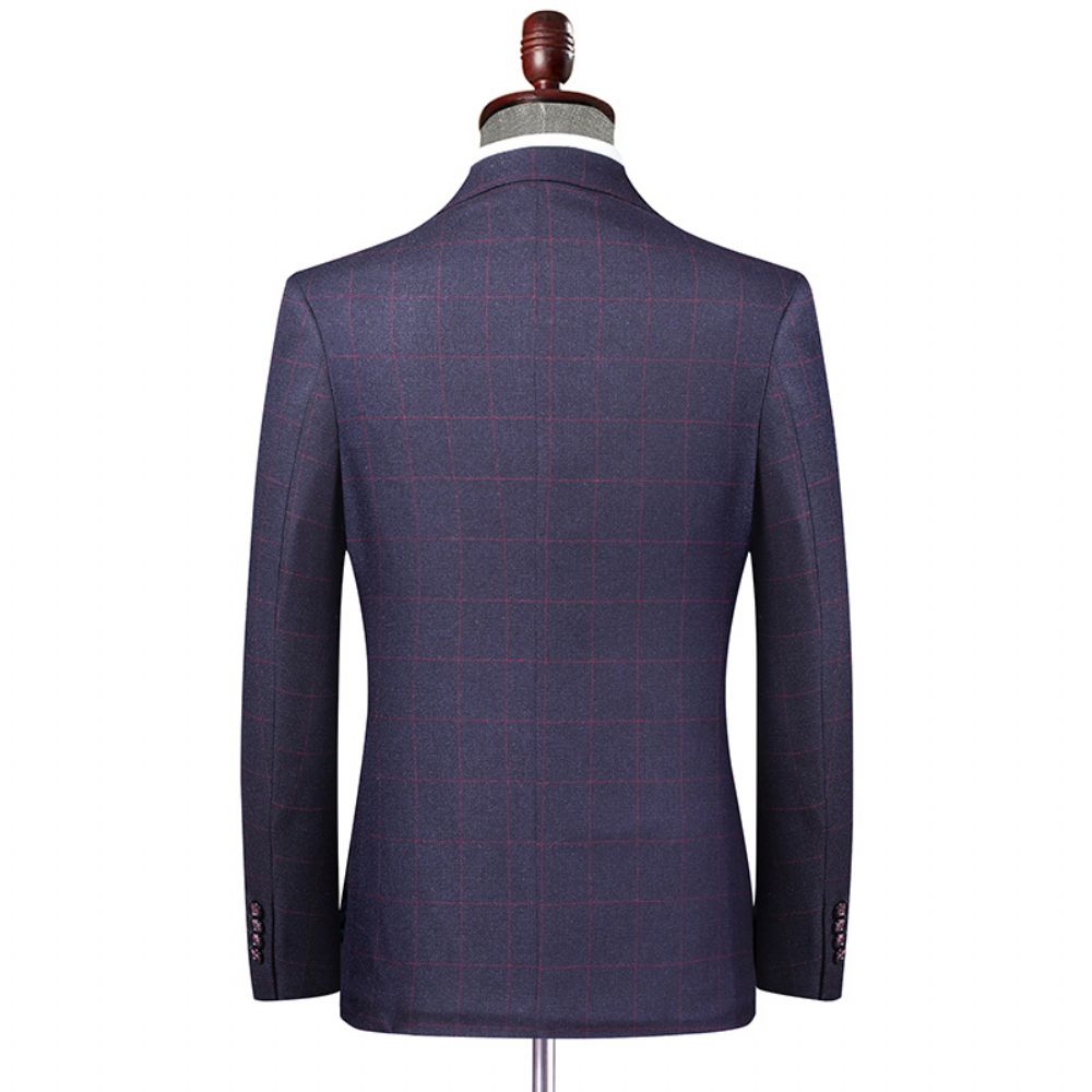Costumes Pour Hommes Printemps Et Automne À Carreaux Jeunes Petits Décontractés
