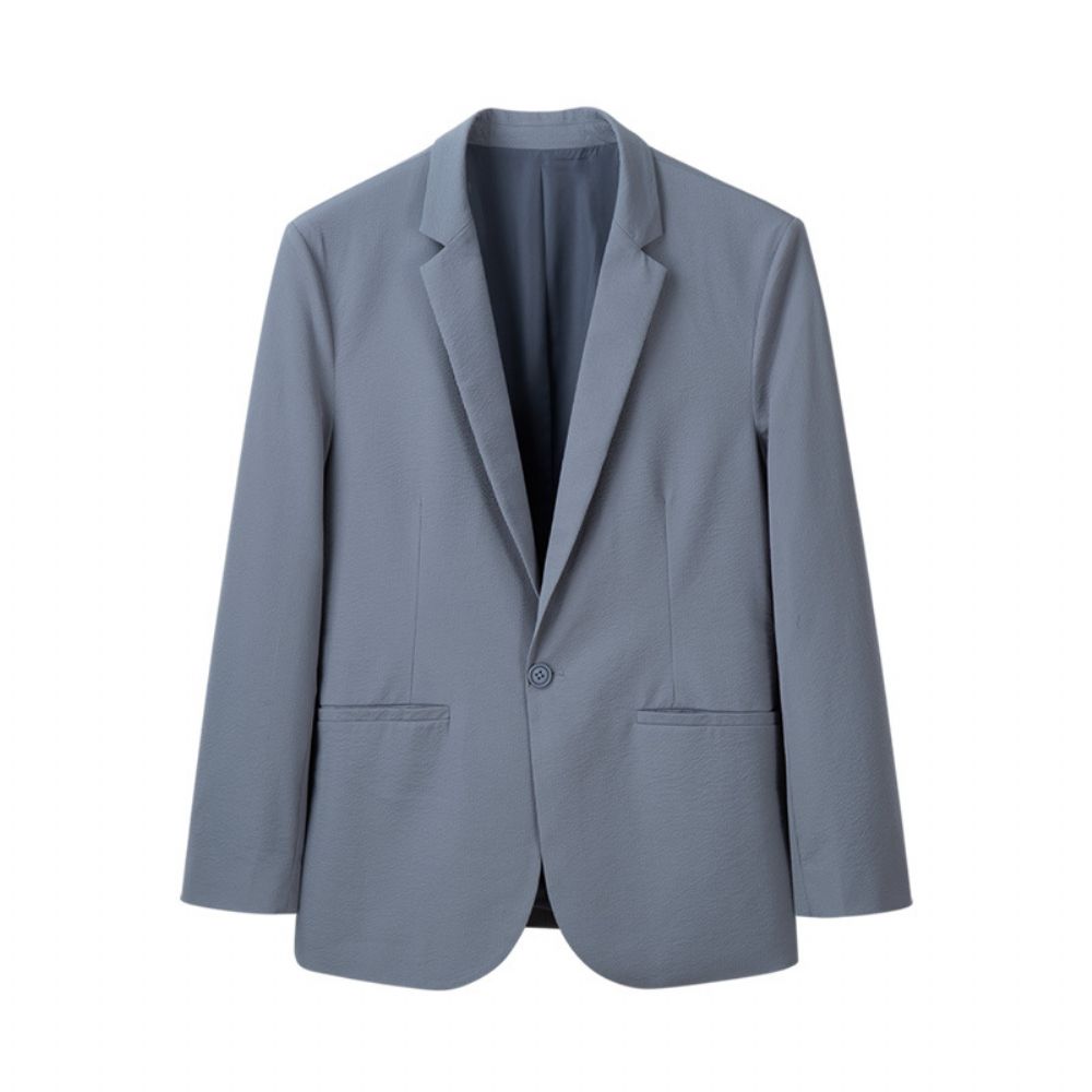 Hommes Printemps Décontracté Slim Costume Veste Couleur Unie Polyvalent Bouton Unique D'affaires