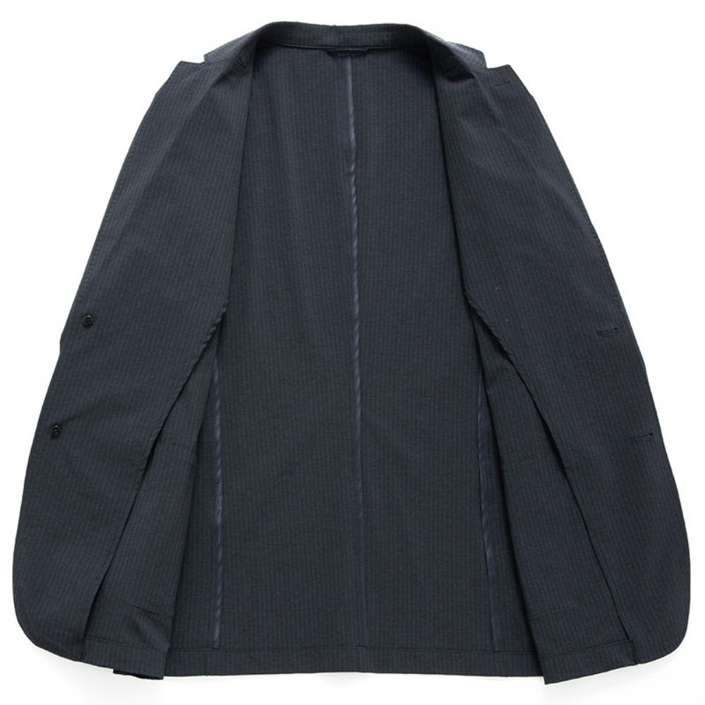 Printemps Et Été Costume Ultra-mince Hommes Grande Taille Plus Rayé Haut Gamme Élastique Léger Crème Solaire Veste