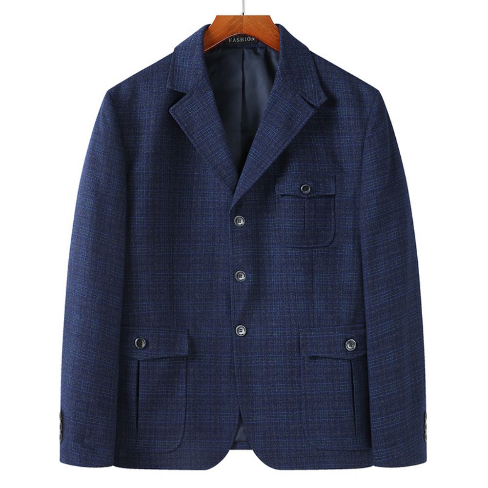 Veste Britannique Grande Taille Pour Hommes Plus Gros Surdimensionné Fat Guy Casual Plaid Suit Men