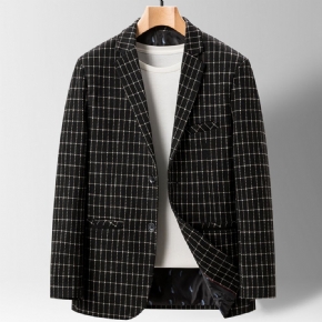 Veste Costume À Carreaux Décontractée Pour Hommes Tendance La Mode Haut Printemps Et Automne Slim Fit