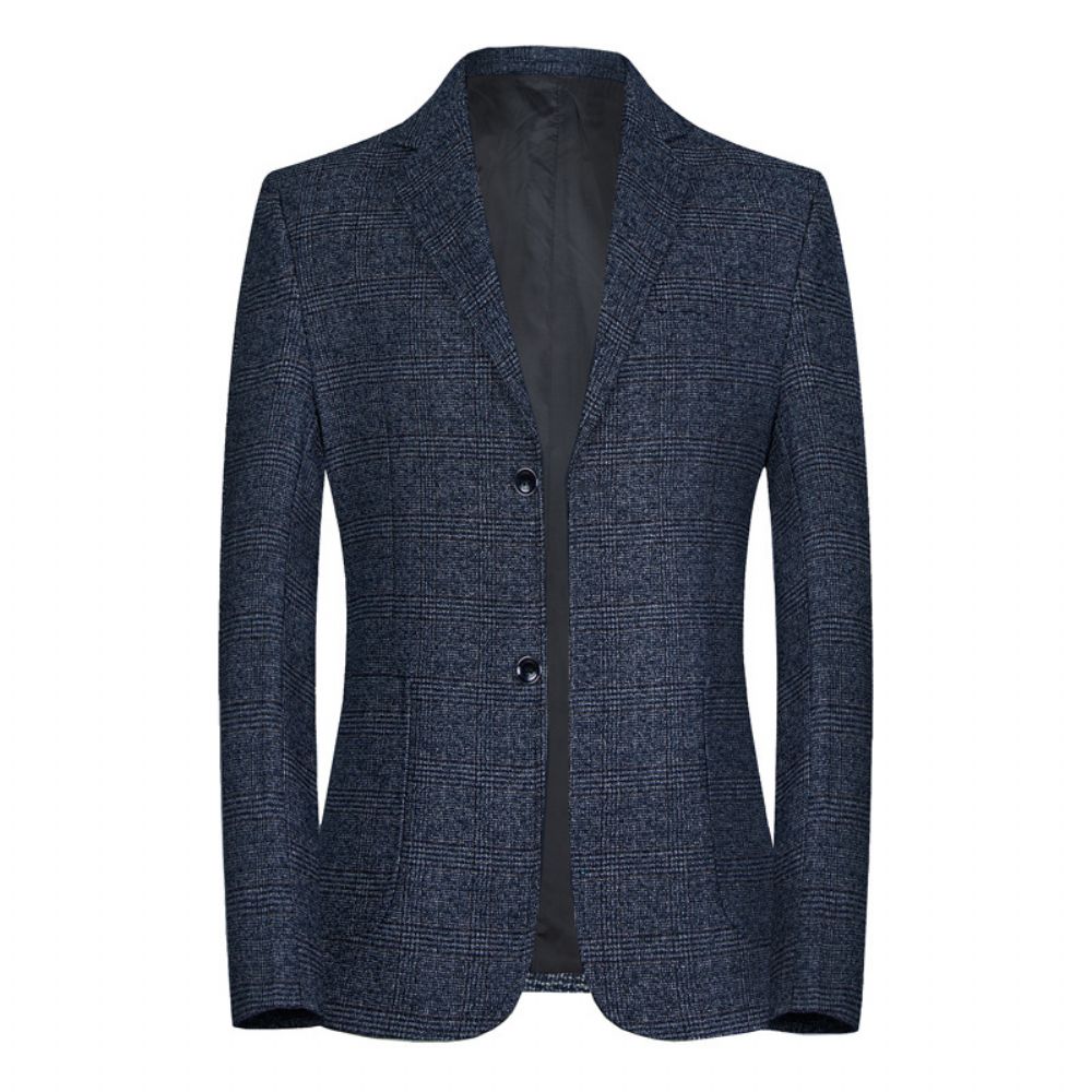 Veste Costume Pour Hommes 2024 Printemps Décontracté Mince Carreaux À