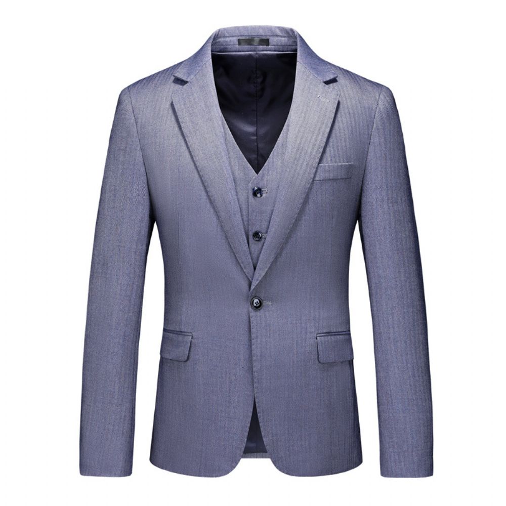 Costume Pour Hommes Couleur Unie Décontracté Grande Taille Trois Pièces Marié Robe Mariée