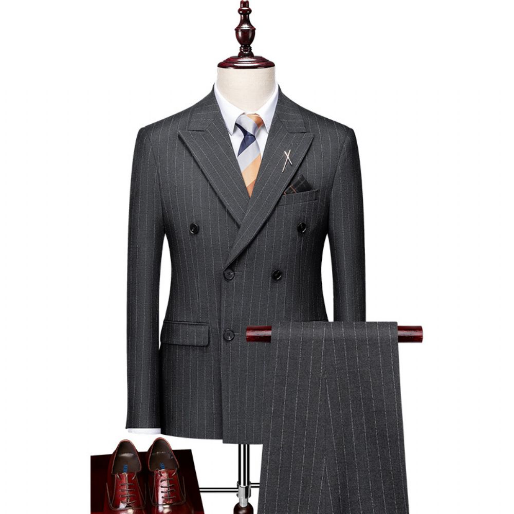 Ensembles Costumes Pour Hommes D'automne Et D'hiver Vêtements Professionnels Ensemble Trois Pièces Robe Mariée À Revers
