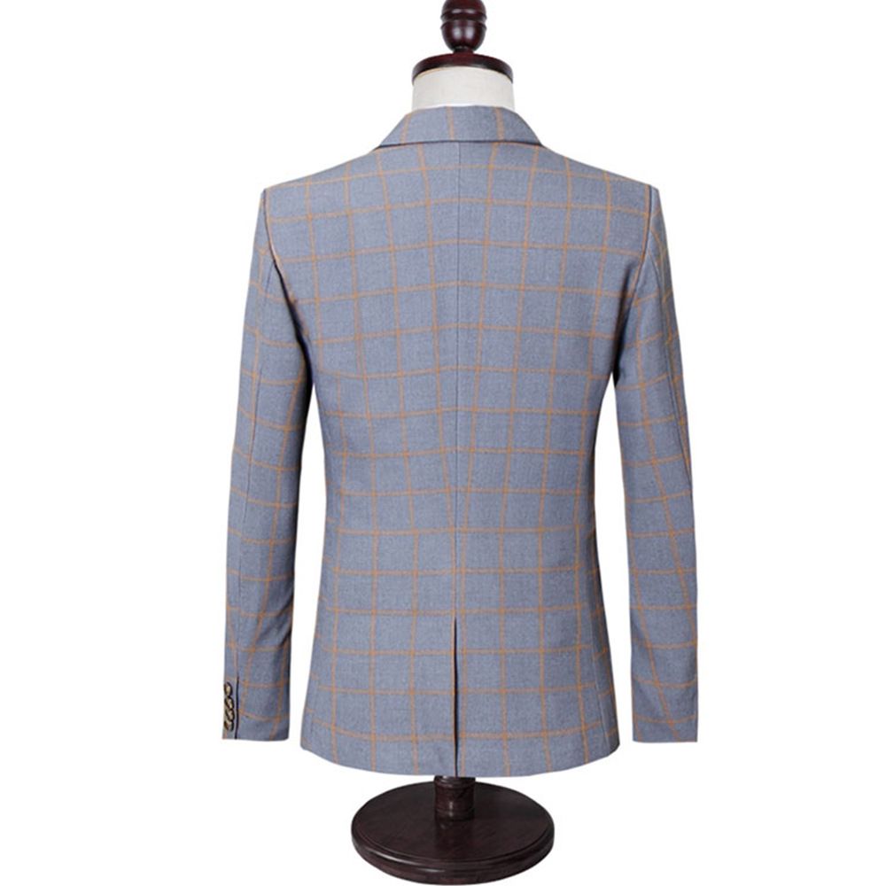 Gilet Costume Hommes À Carreaux Robe Garçons D'honneur Costumes Mince Col Revers Style Britannique