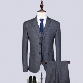 Slim Trois Pièces Mode Hommes Costume Fantaisie Hôte Spectacle Robe Marié