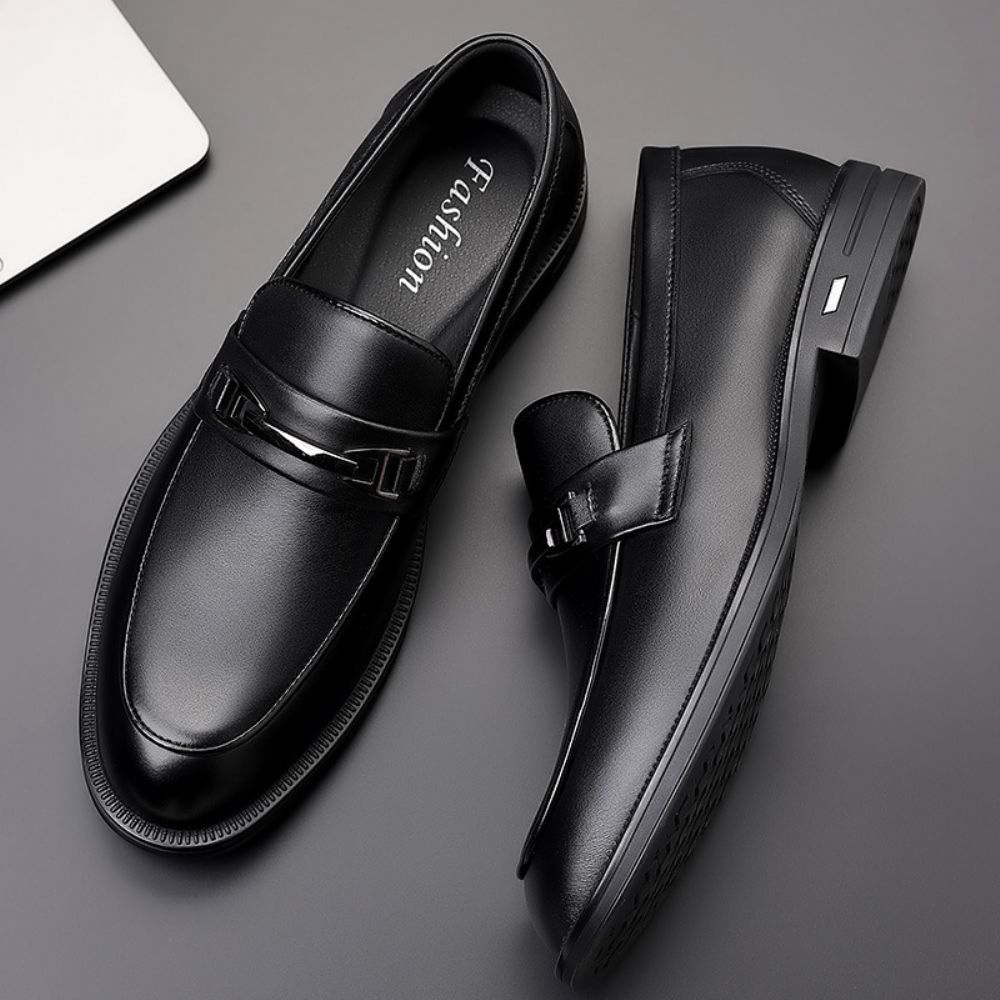 2024 Chaussures En Cuir D'affaires Pour Hommes Vachette Première Couche Britannique All-match Décontractées Basses Direct