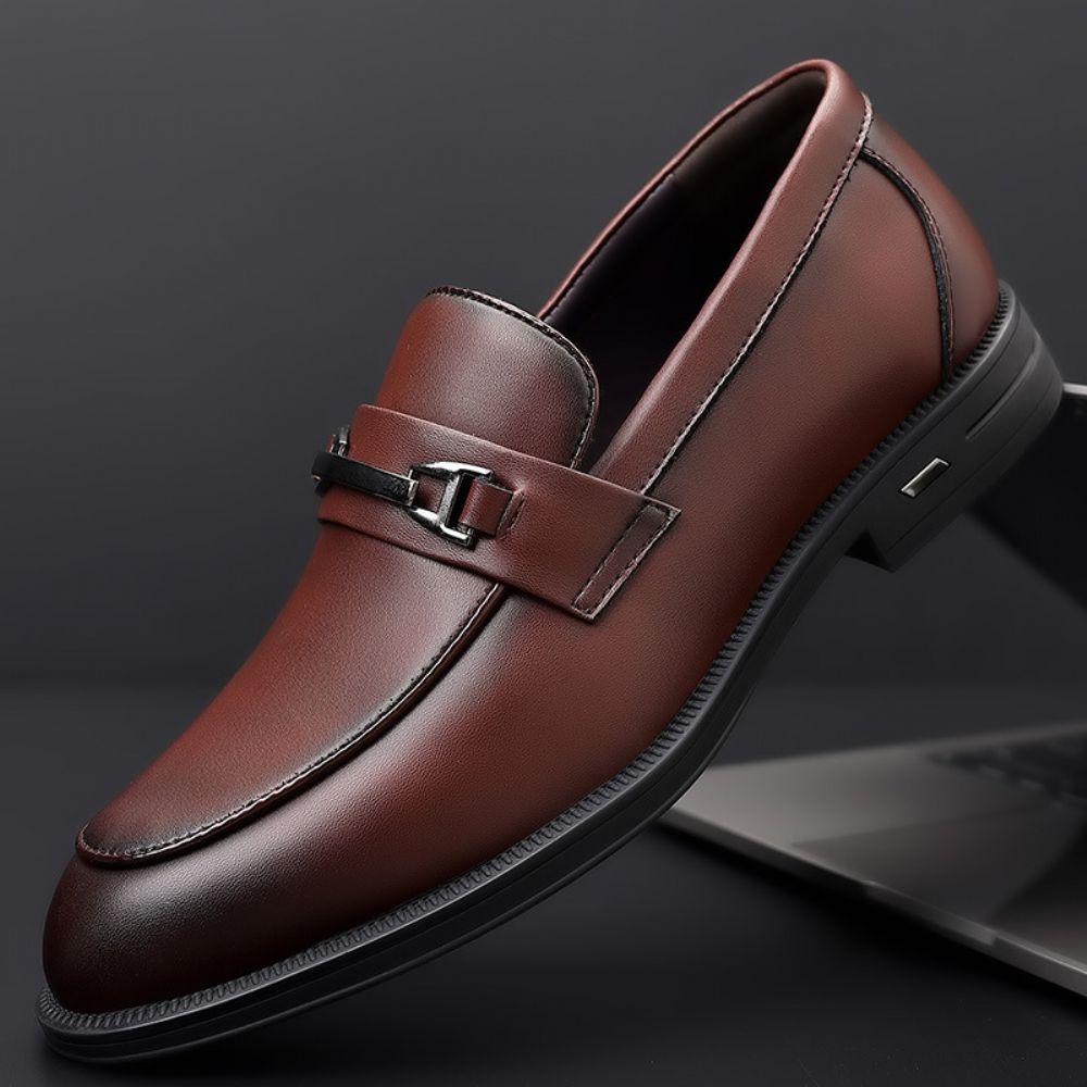 2024 Chaussures En Cuir D'affaires Pour Hommes Vachette Première Couche Britannique All-match Décontractées Basses Direct