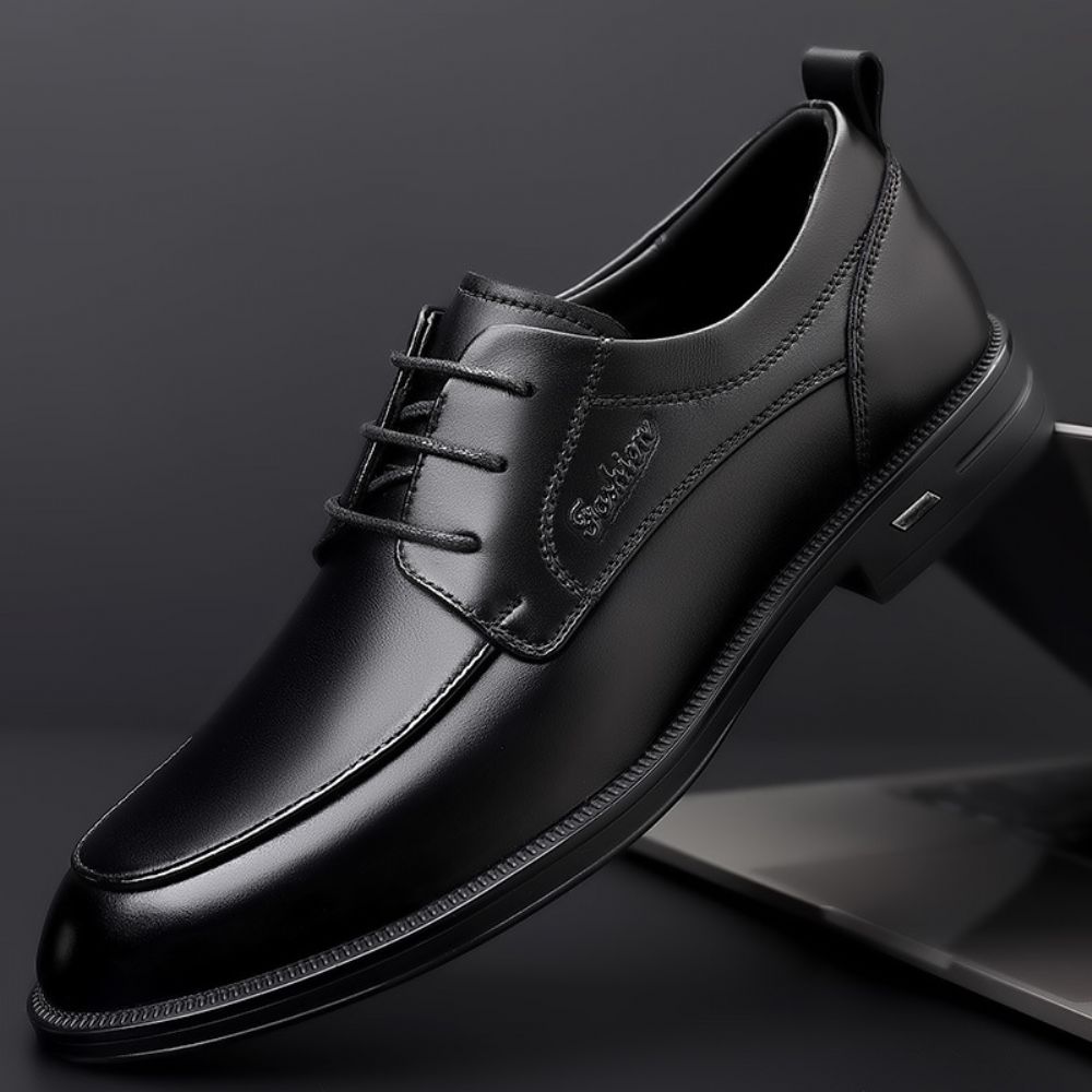 2024 Chaussures En Cuir D'affaires Pour Hommes Vachette Première Couche Britannique All-match Décontractées Basses Direct