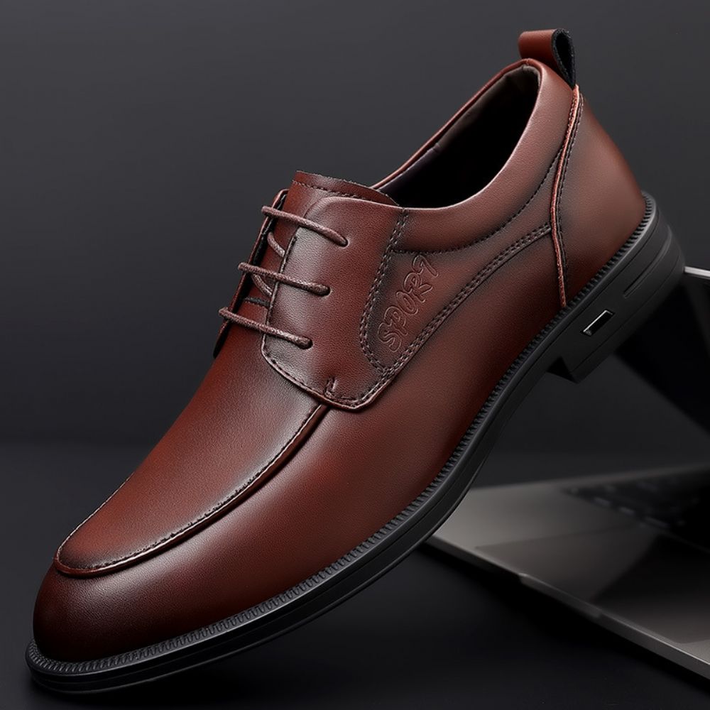 2024 Chaussures En Cuir D'affaires Pour Hommes Vachette Première Couche Britannique All-match Décontractées Basses Direct