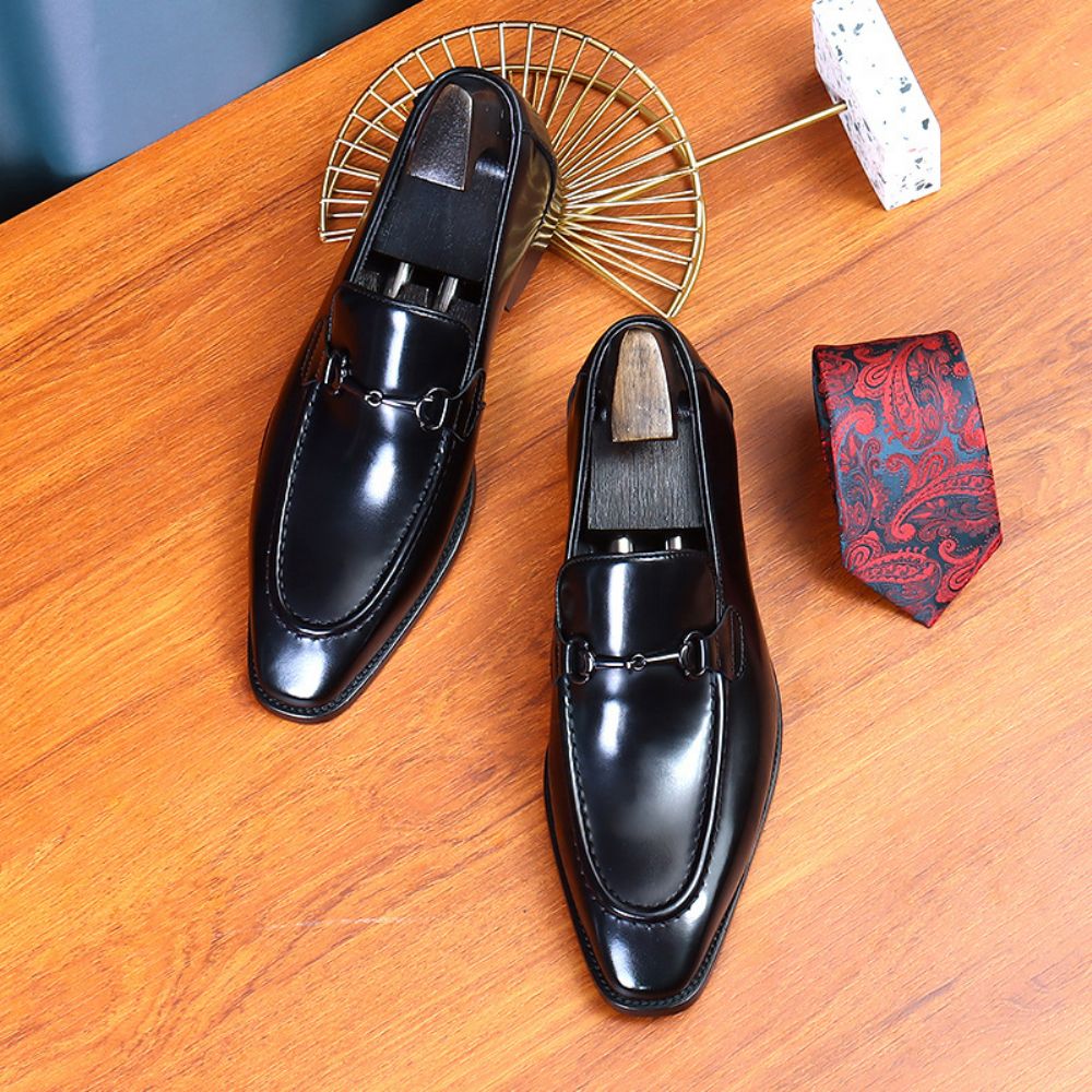 Chaussures En Cuir Décontractées Pour Hommes Habillées Couche Supérieure Vachette Semelle Souple Tendance Mariage