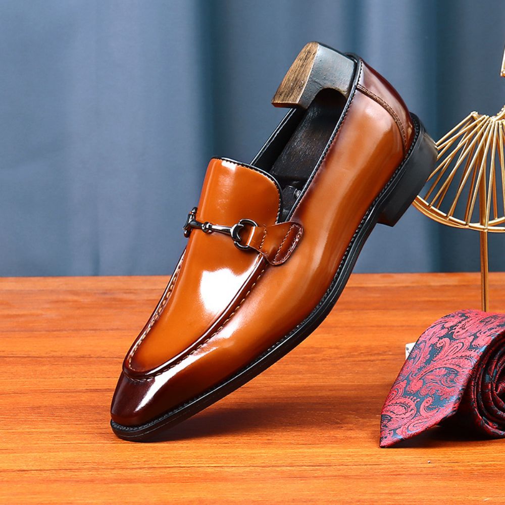 Chaussures En Cuir Décontractées Pour Hommes Habillées Couche Supérieure Vachette Semelle Souple Tendance Mariage