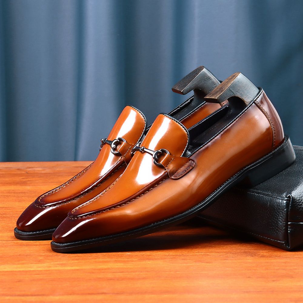 Chaussures En Cuir Décontractées Pour Hommes Habillées Couche Supérieure Vachette Semelle Souple Tendance Mariage