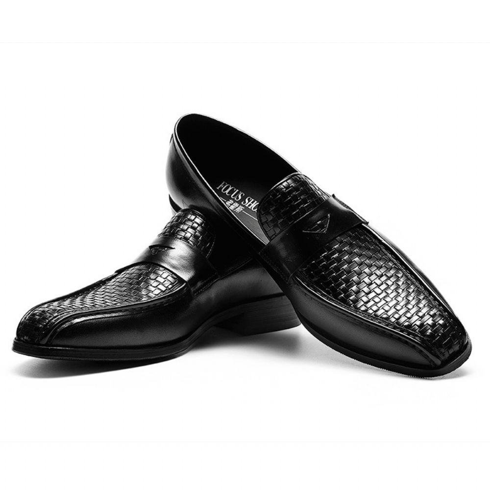 Chaussures En Cuir Pour Hommes Tissées À La Main Haut Gamme Formelles Style Britannique