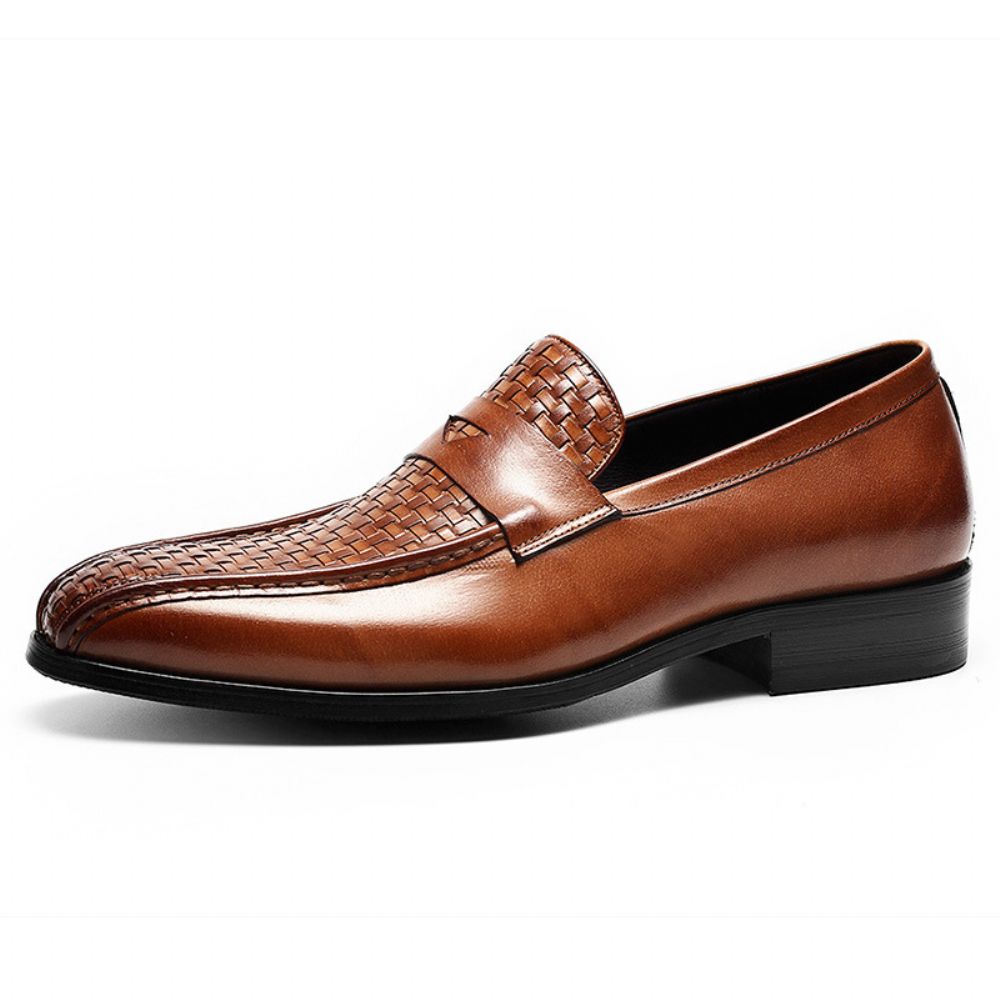 Chaussures En Cuir Pour Hommes Tissées À La Main Haut Gamme Formelles Style Britannique