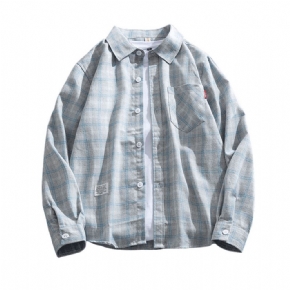Chemise À Carreaux Manches Longues Pour Hommes D'automne Veste Décontractée Simple Basique