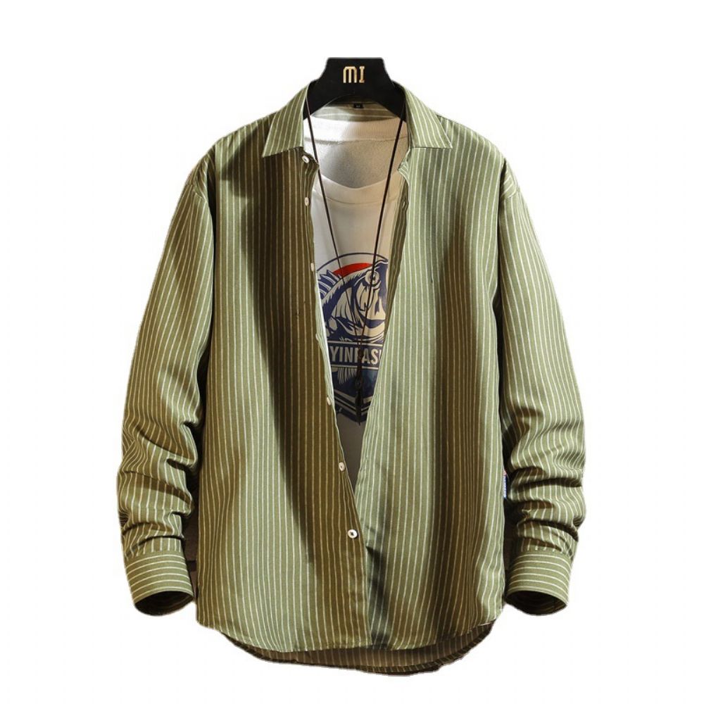 Chemise À Manches Longues Pour Hommes Manteau La Mode Rétro