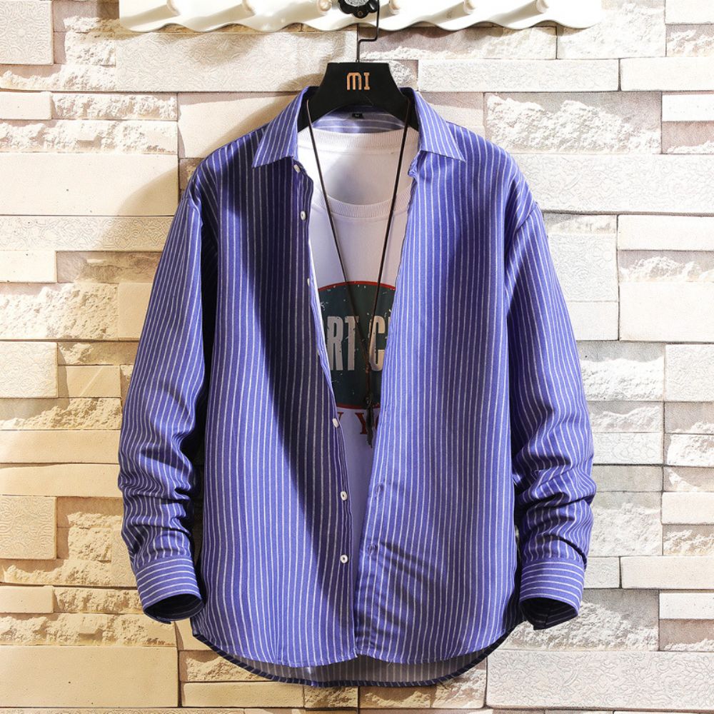 Chemise À Manches Longues Pour Hommes Manteau La Mode Rétro