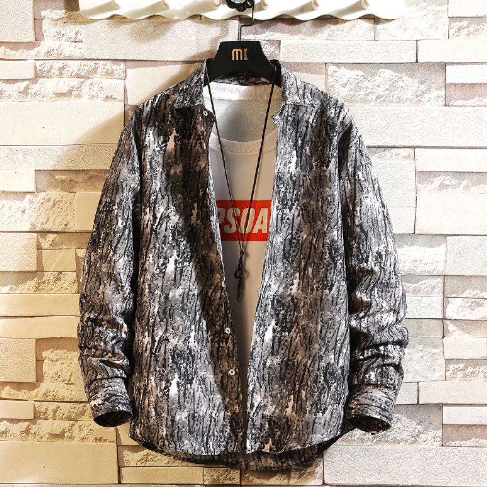 Chemise À Manches Longues Pour Hommes Manteau La Mode Rétro