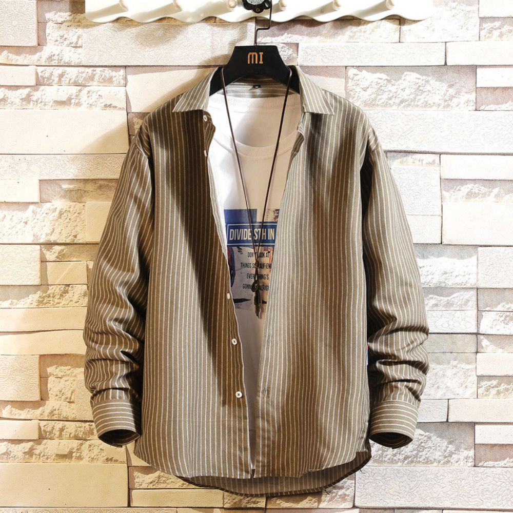 Chemise À Manches Longues Pour Hommes Manteau La Mode Rétro