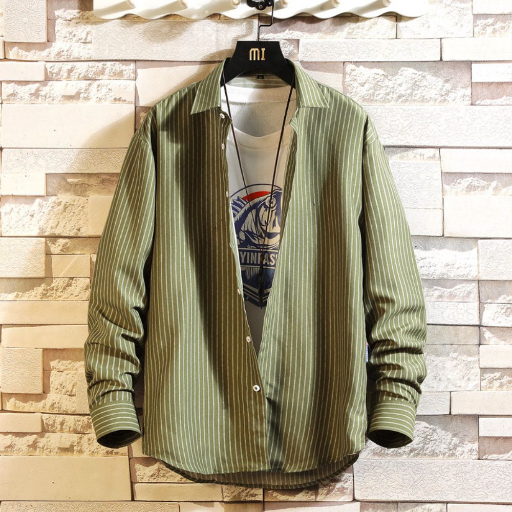 Chemise À Manches Longues Pour Hommes Manteau La Mode Rétro