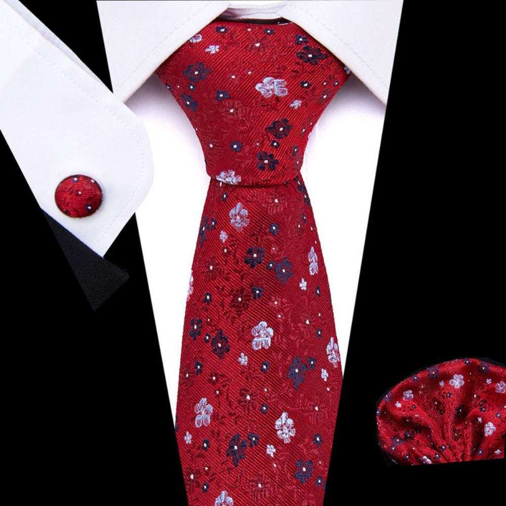 Cravate D'affaires Pour Hommes Ensemble Mode Mariage Poche Carré